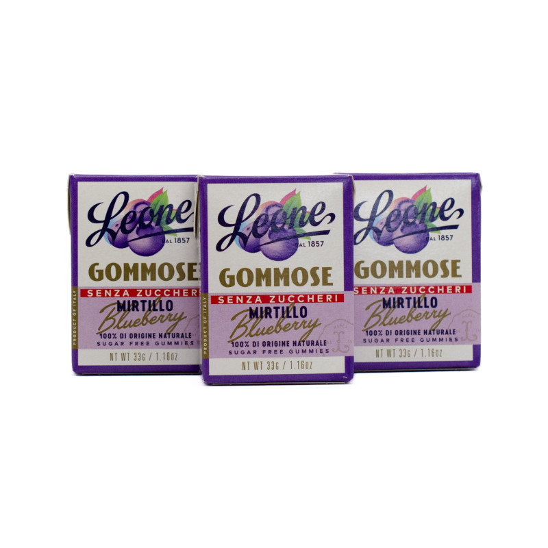 Pastiglie Leone Sugar-Free Mirtillo Italian Gummy Candy